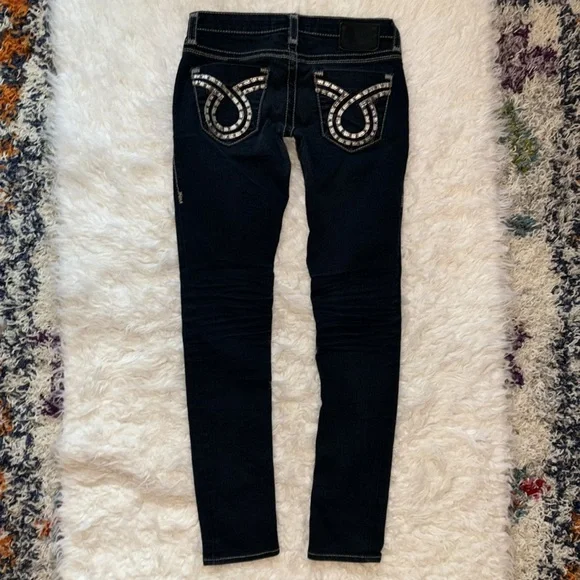 Big Star⭐️Jenae Ankle Skinny Black Label Stretch Dark Wash Jean 26R - Picture 2 of 16